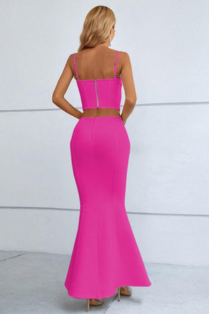 Sizzling Hot Cutout Cami and Fishtail Skirt Set - MXSTUDIO.COM