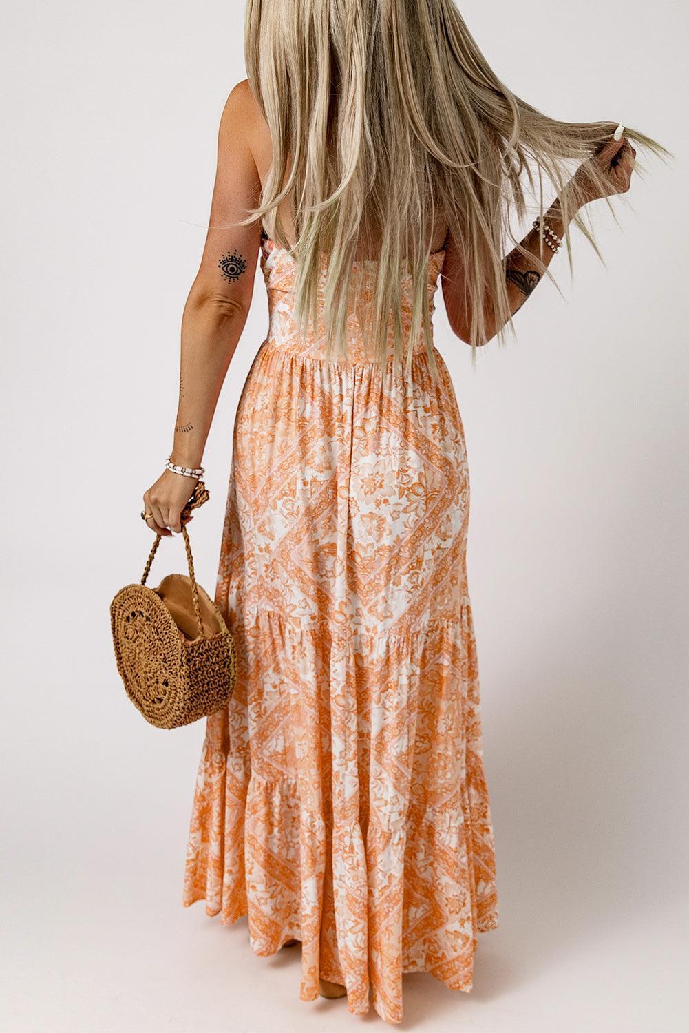 Slay Summer Floral Strapless Cutout Maxi Dress - MXSTUDIO.COM