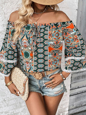 Slaying Summer Flare Sleeve Off Shoulder Top - MXSTUDIO.COM