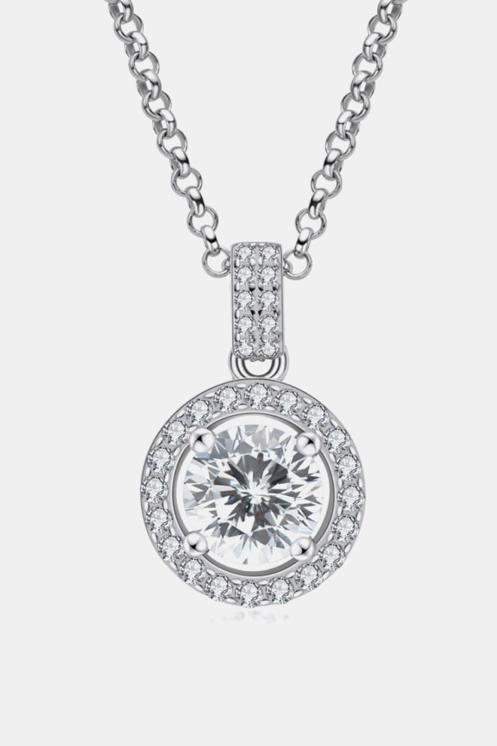 Sleek Zircon Pendant 925 Sterling Silver Necklace - MXSTUDIO.COM