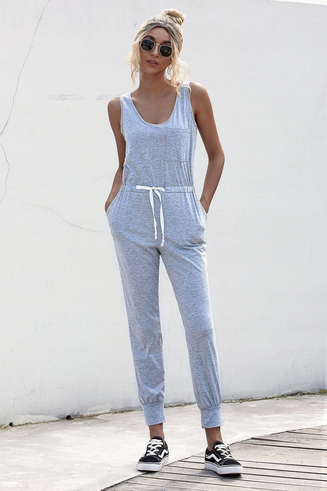 Sleeveless Ankle Length Jogger Jumpsuit Women - MXSTUDIO.COM