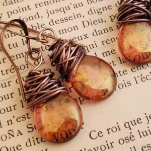 Smile Brightly Alloy Gemstone Drop Earrings-MXSTUDIO.COM