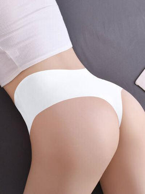 a close up of a woman's butt wearing white panties