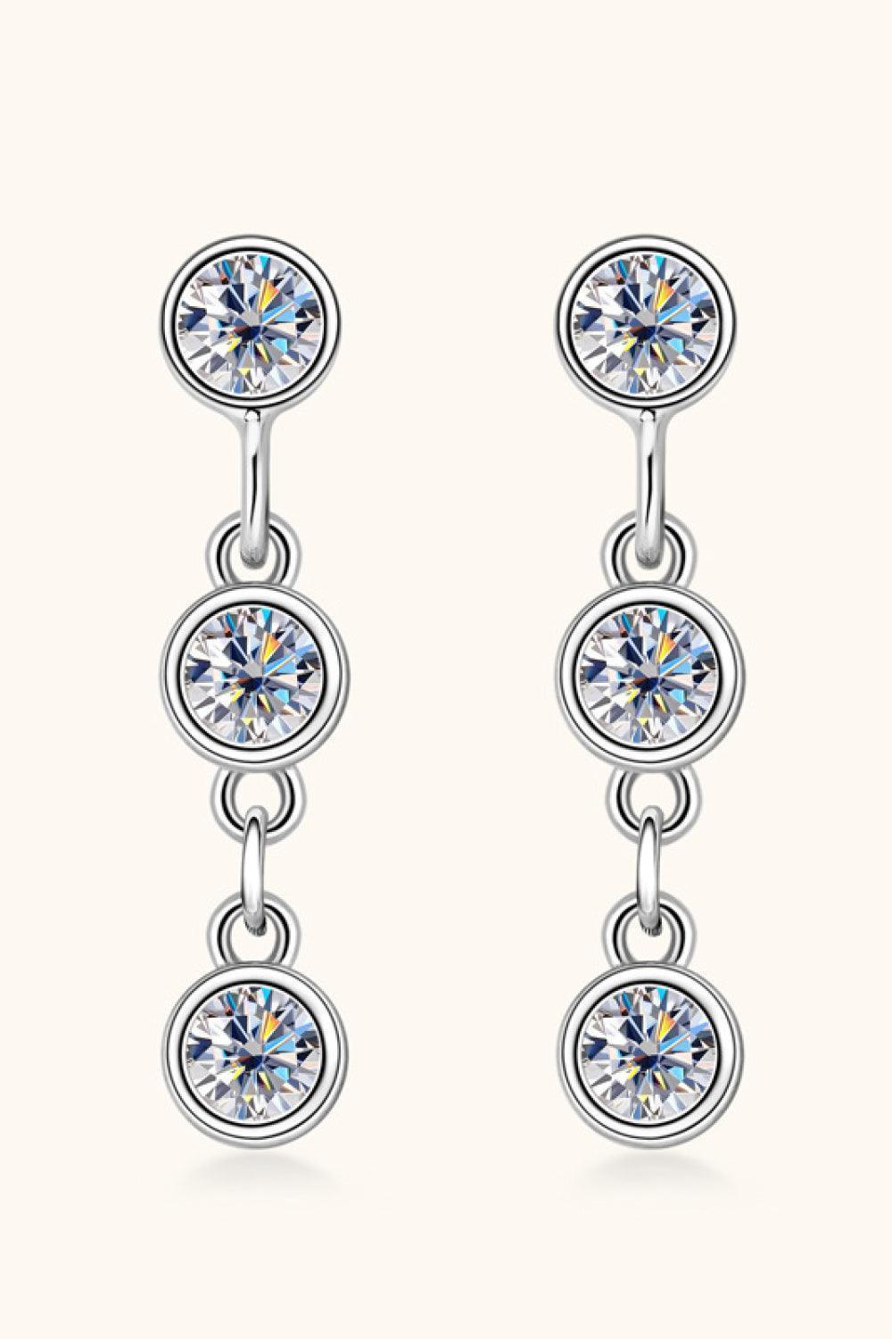 Snazzy 925 Sterling Silver Moissanite Drop Earrings - MXSTUDIO.COM