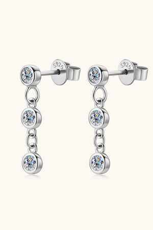 Snazzy 925 Sterling Silver Moissanite Drop Earrings - MXSTUDIO.COM