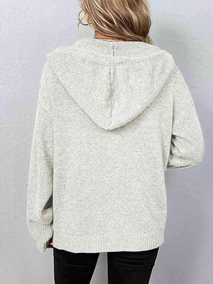 Snug All Day Button Down Hooded Knitted Cardigan-MXSTUDIO.COM