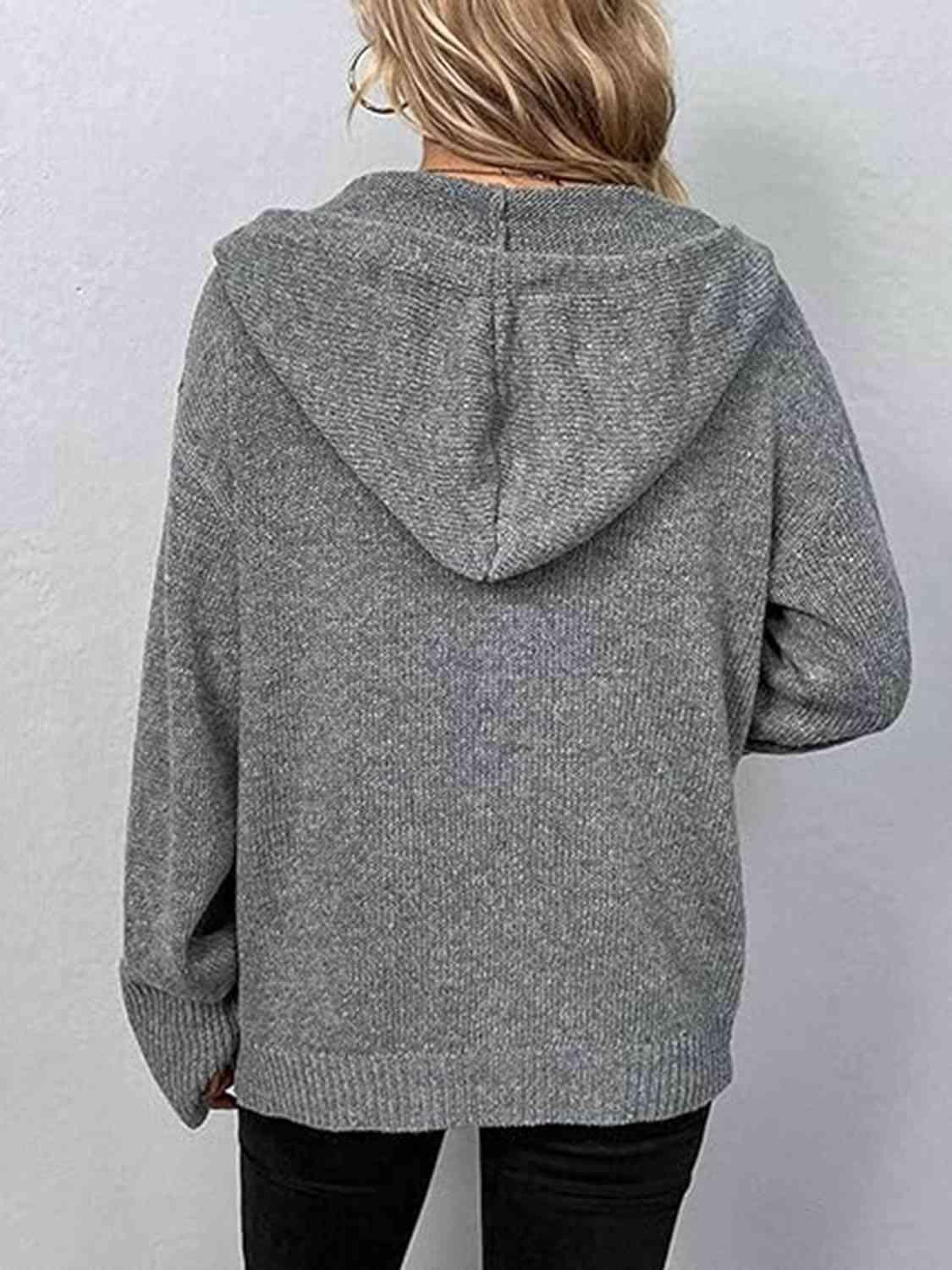 Snug All Day Button Down Hooded Knitted Cardigan-MXSTUDIO.COM