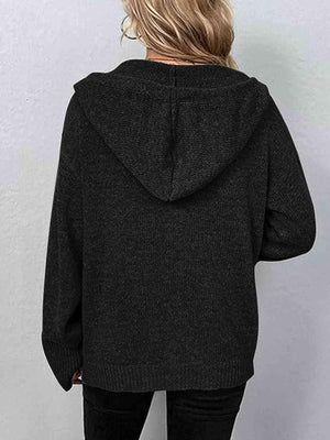 Snug All Day Button Down Hooded Knitted Cardigan-MXSTUDIO.COM