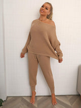 Snug Boatneck Sweater and Pants Set - MXSTUDIO.COM