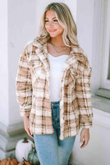 Snug In Style Collared Plaid Jacket - MXSTUDIO.COM