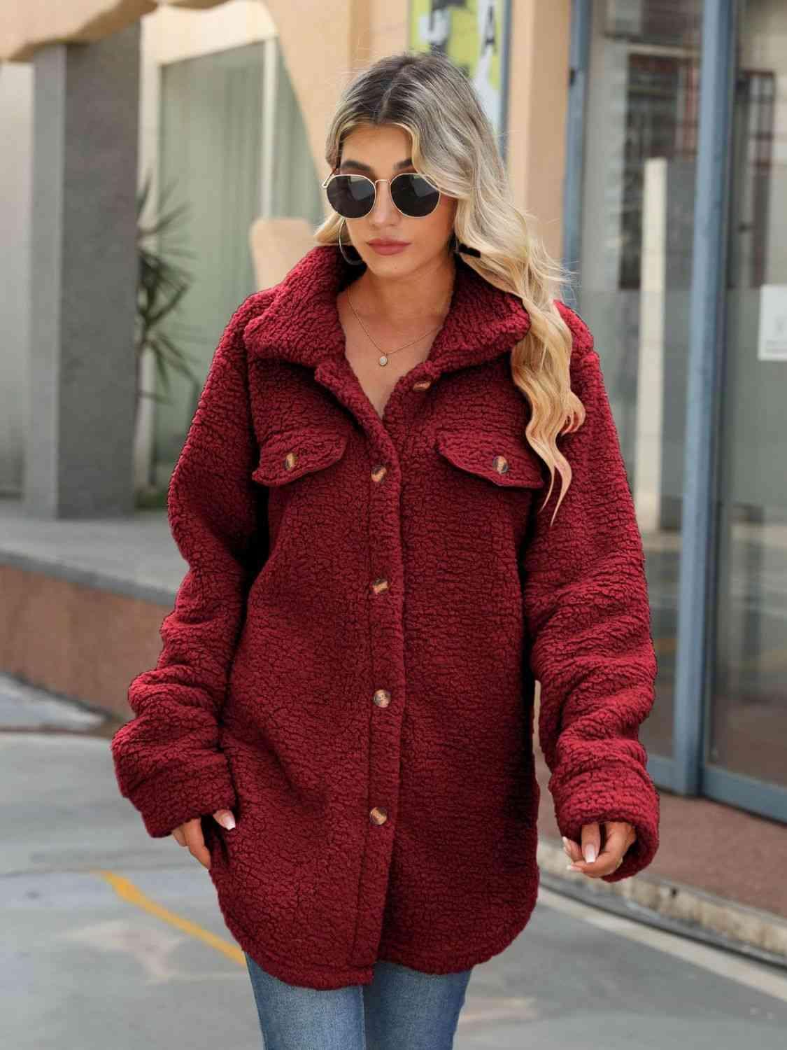 Snuggly Button Down Teddy Winter Coat-MXSTUDIO.COM