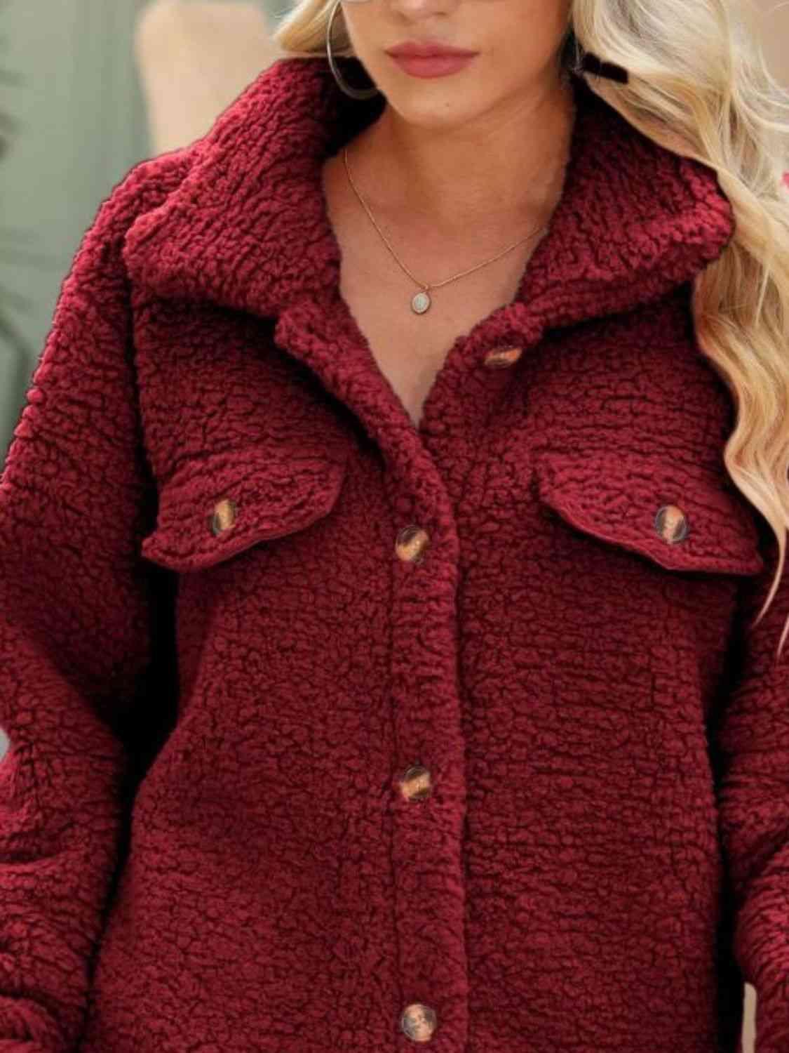 Snuggly Button Down Teddy Winter Coat-MXSTUDIO.COM