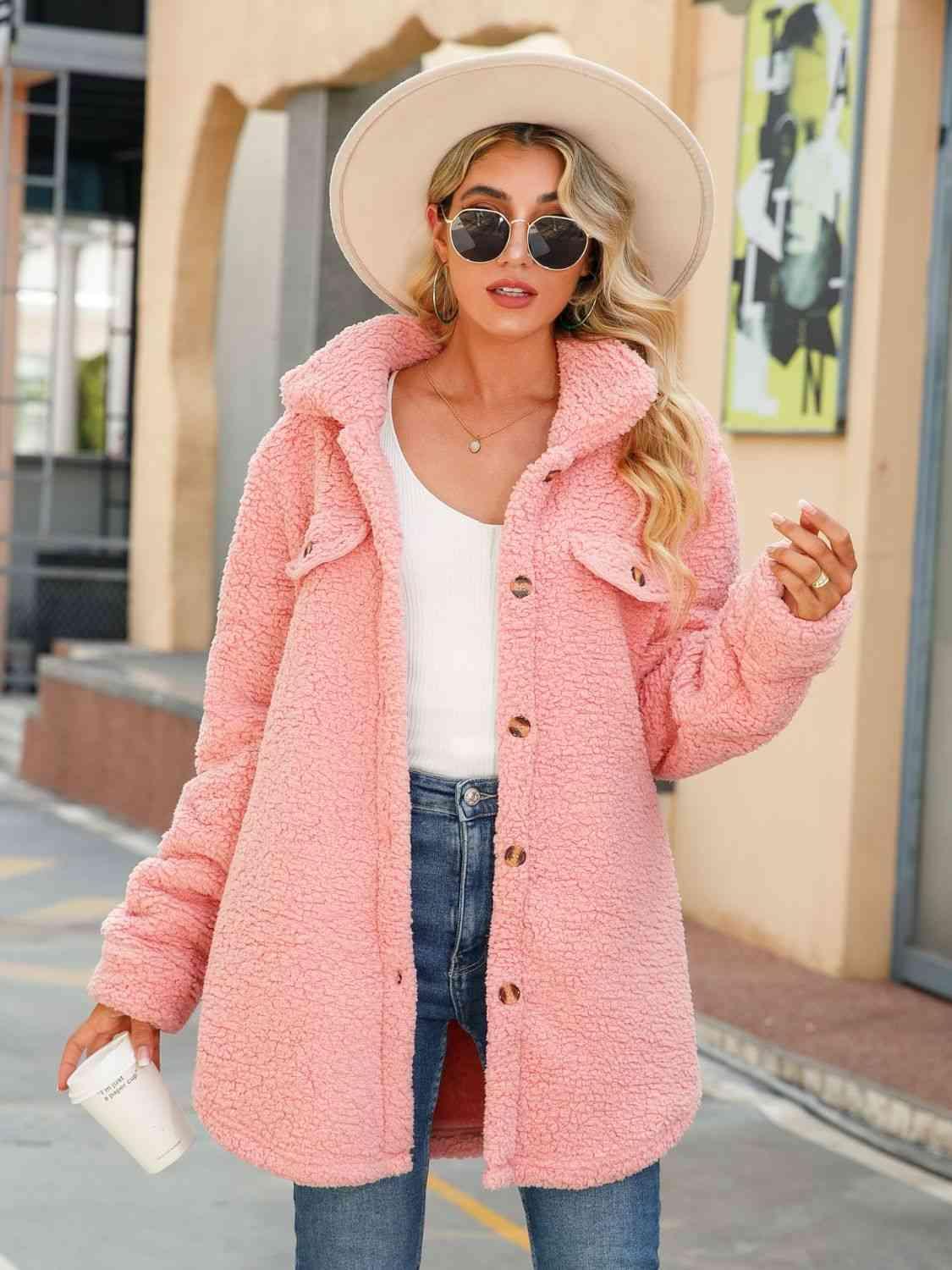 Snuggly Button Down Teddy Winter Coat-MXSTUDIO.COM