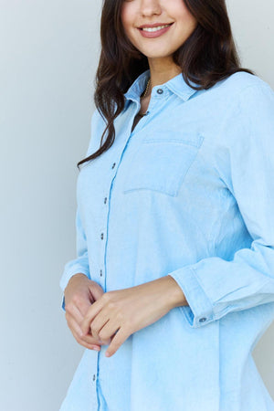 Softness And Peace Light Blue Button Down Shirt - MXSTUDIO.COM