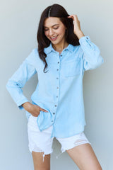 Softness And Peace Light Blue Button Down Shirt - MXSTUDIO.COM