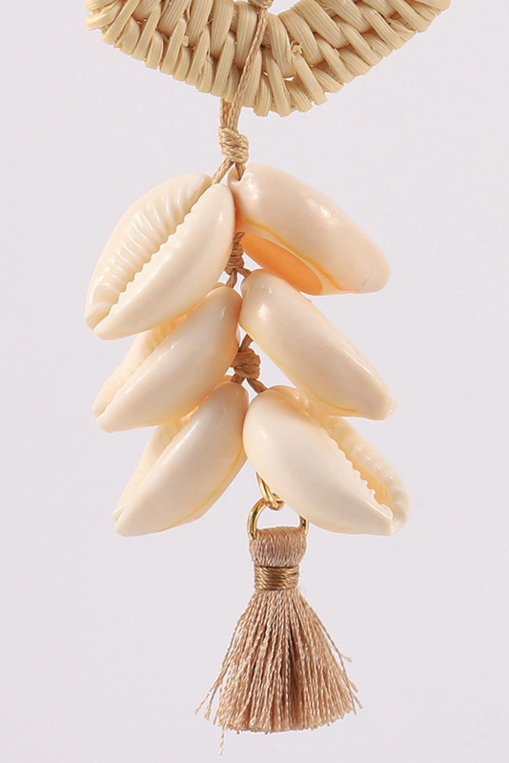 Sophisticated Brilliance Tassel Shell Copper Earrings - MXSTUDIO.COM