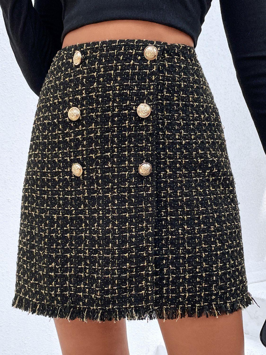 Sophisticated Button Detailed Mini Skirt - MXSTUDIO.COM