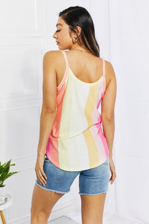 Spaghetti Straps Vertical Striped Tank Top - MXSTUDIO.COM