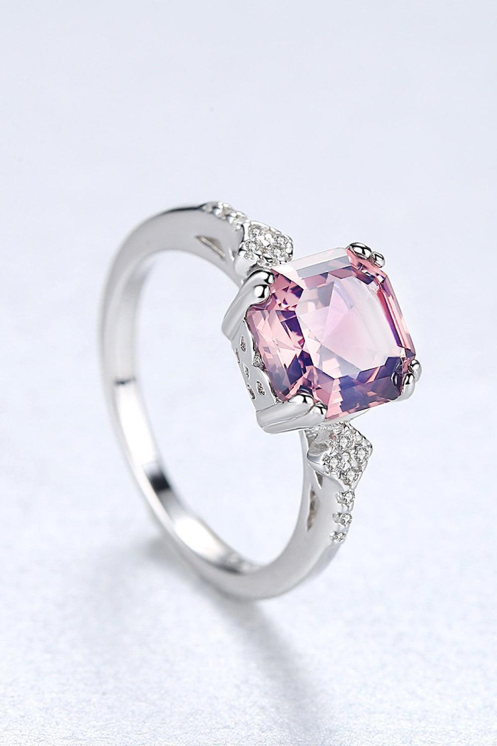 Spark Desires 925 Sterling Silver Morganite Ring - MXSTUDIO.COM