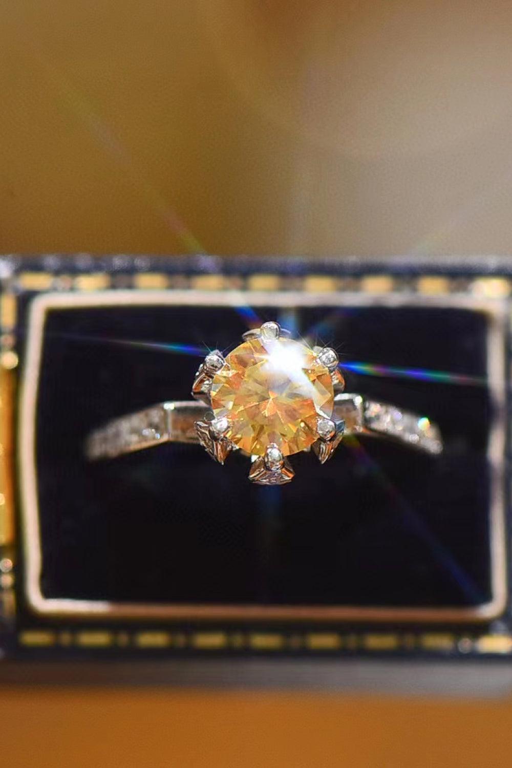 Sparkle Brighter Platinum-Plated 2 Carat Moissanite Ring - MXSTUDIO.COM