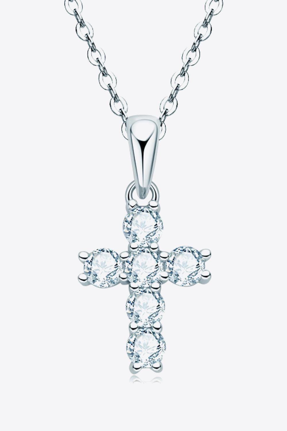 Sparkling Allure Moissanite Cross Pendant Necklace - MXSTUDIO.COM