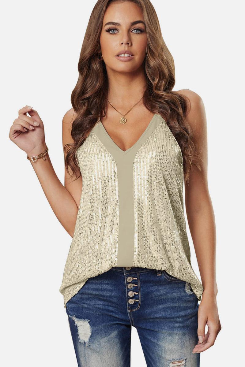 Sparkling Sequin Tank Top - MXSTUDIO.COM