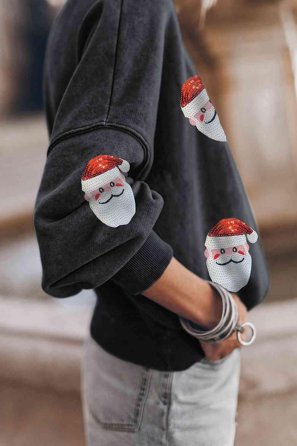 Sparkly Christmas Sequin Santa Claus Sweatshirt-MXSTUDIO.COM