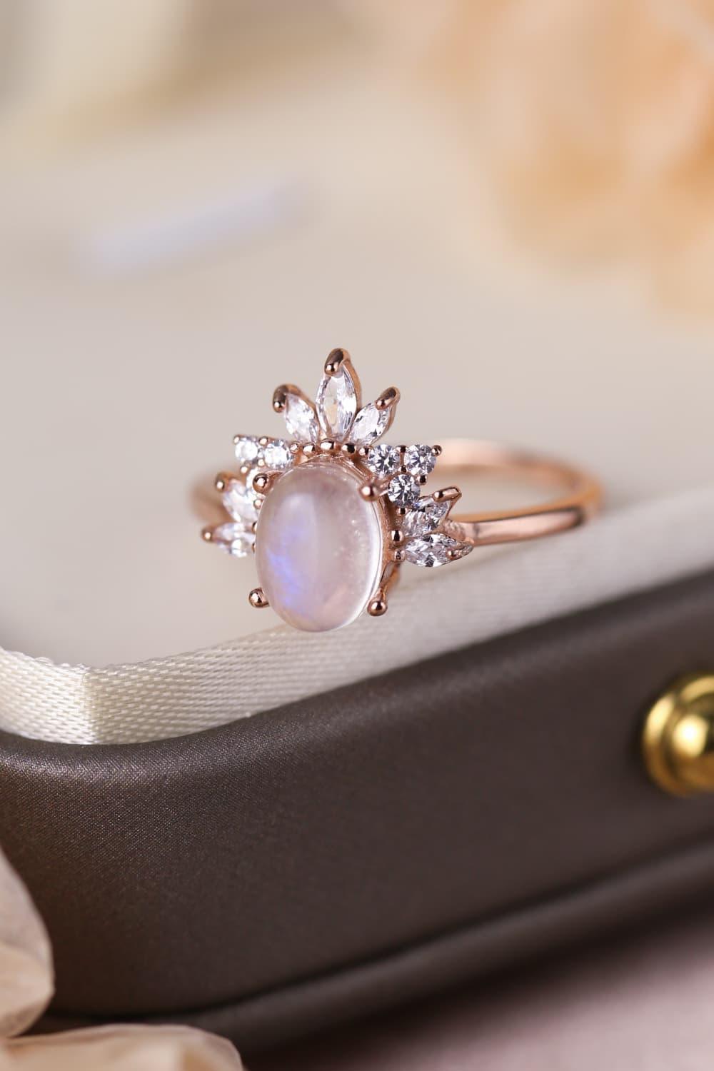 Spectacle Sterling Silver Moonstone Ring - MXSTUDIO.COM