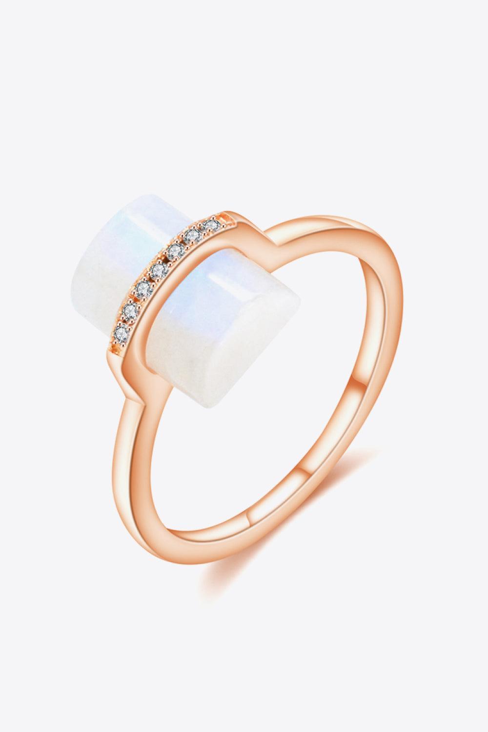 Splendid Fashion Platinum-Plated Moonstone Ring - MXSTUDIO.COM