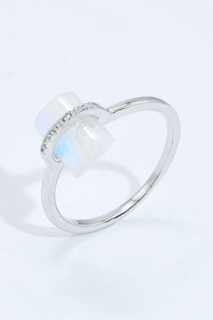 Splendid Fashion Platinum-Plated Moonstone Ring - MXSTUDIO.COM