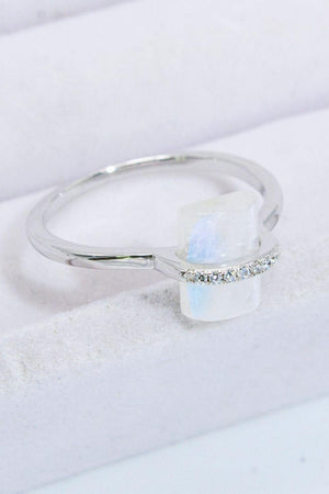 Splendid Fashion Platinum-Plated Moonstone Ring - MXSTUDIO.COM