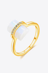 Splendid Fashion Platinum-Plated Moonstone Ring - MXSTUDIO.COM