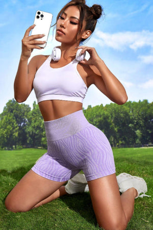 Sporty And Fun Stretch High Waist Active Shorts - MXSTUDIO.COM