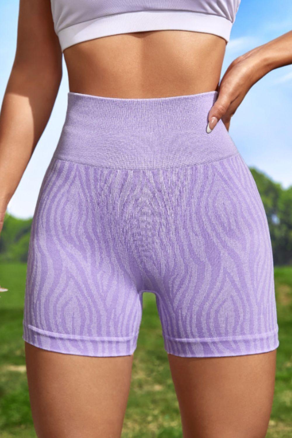 Sporty And Fun Stretch High Waist Active Shorts - MXSTUDIO.COM