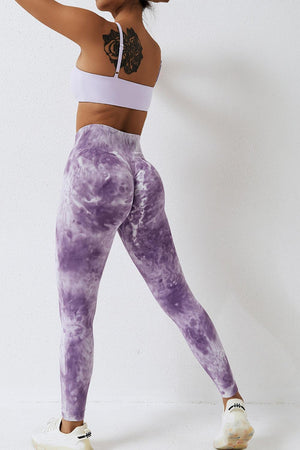 Sporty Chic High Waist Active Tie Dye Leggings - MXSTUDIO.COM