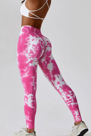 Sporty Chic High Waist Active Tie Dye Leggings - MXSTUDIO.COM