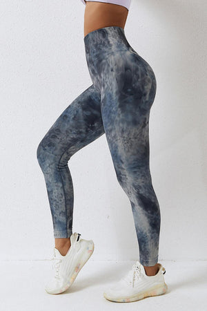 Sporty Chic High Waist Active Tie Dye Leggings - MXSTUDIO.COM