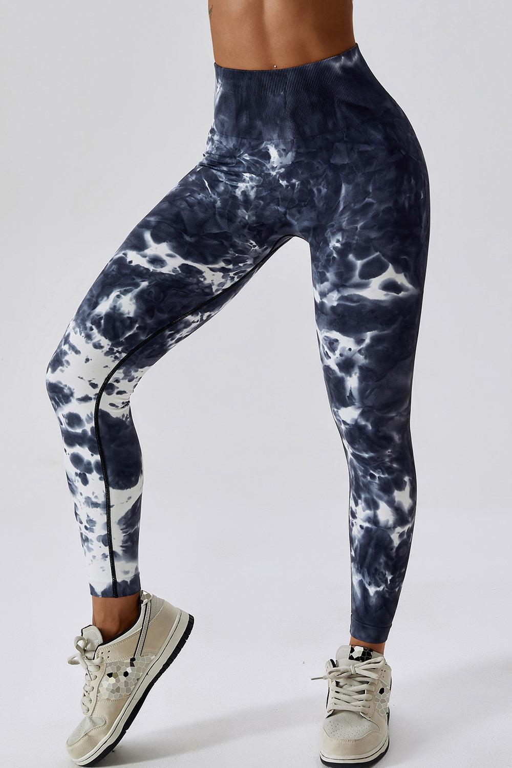 Sporty Chic High Waist Active Tie Dye Leggings - MXSTUDIO.COM