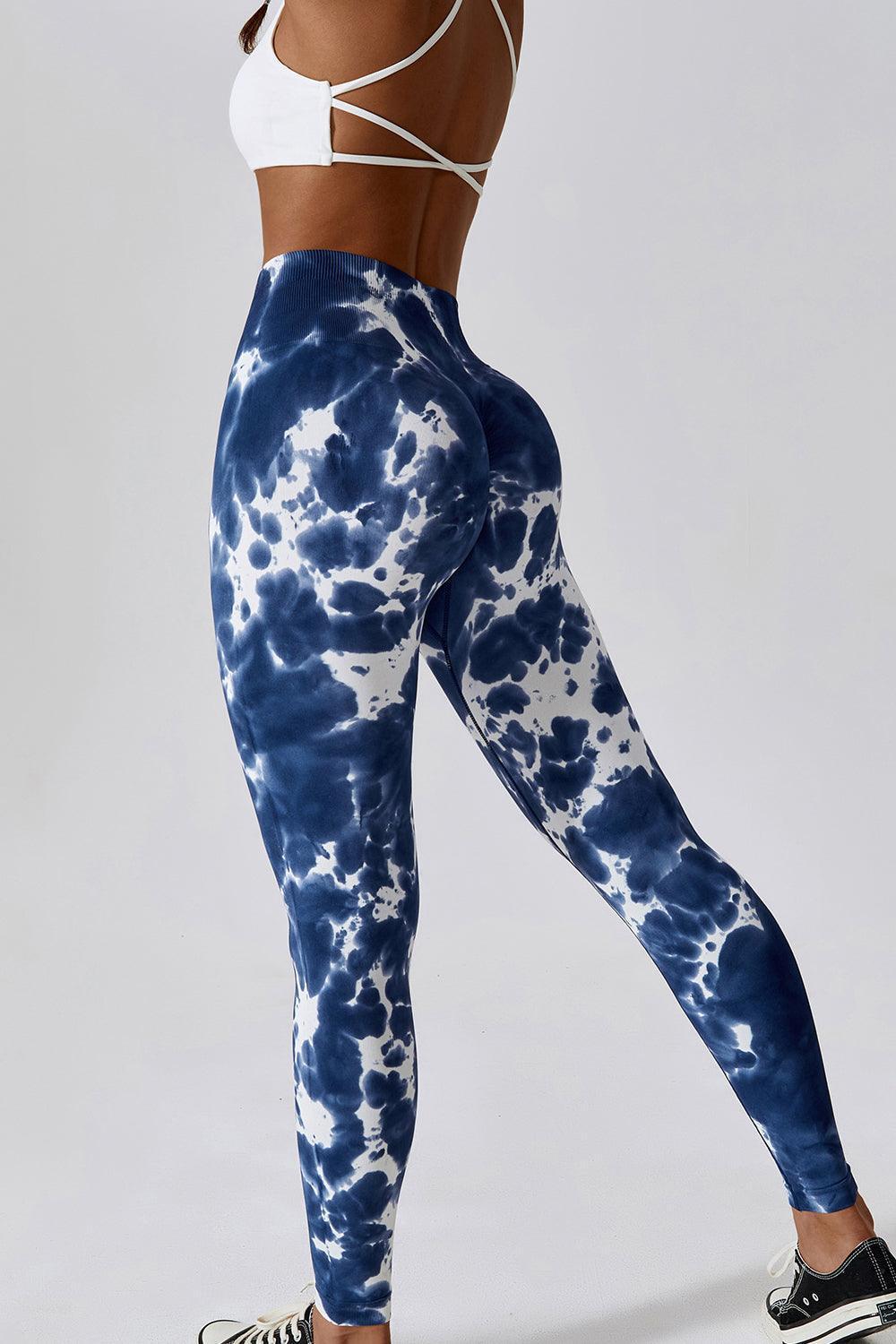 Sporty Chic High Waist Active Tie Dye Leggings - MXSTUDIO.COM