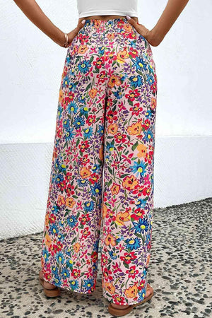 Spring Comfort High Waist Floral Wide Leg Pants - MXSTUDIO.COM