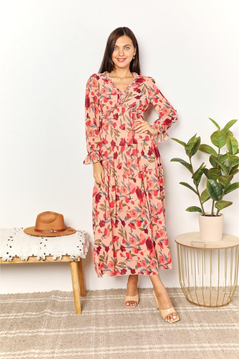Spring Darling Long Sleeve Maxi Floral Dress - MXSTUDIO.COM