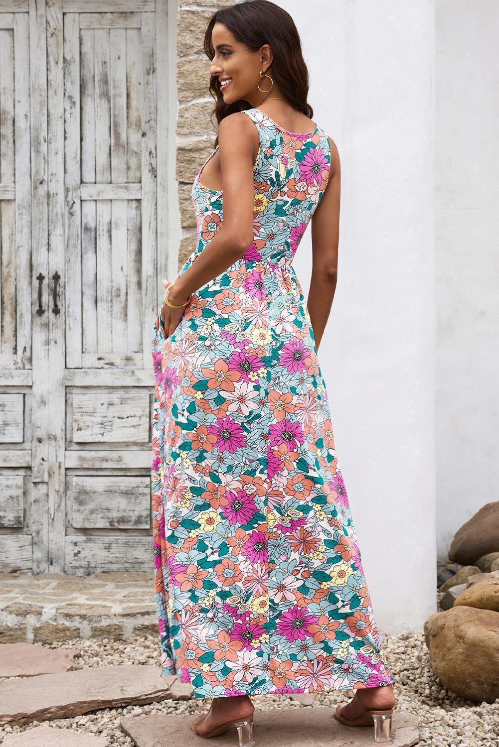 Spring Muse Sleeveless Floral Maxi Dress - MXSTUDIO.COM