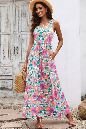 Spring Muse Sleeveless Floral Maxi Dress - MXSTUDIO.COM