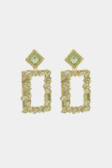 Square Shape Glass Stone Fashion Dangle Earrings-MXSTUDIO.COM