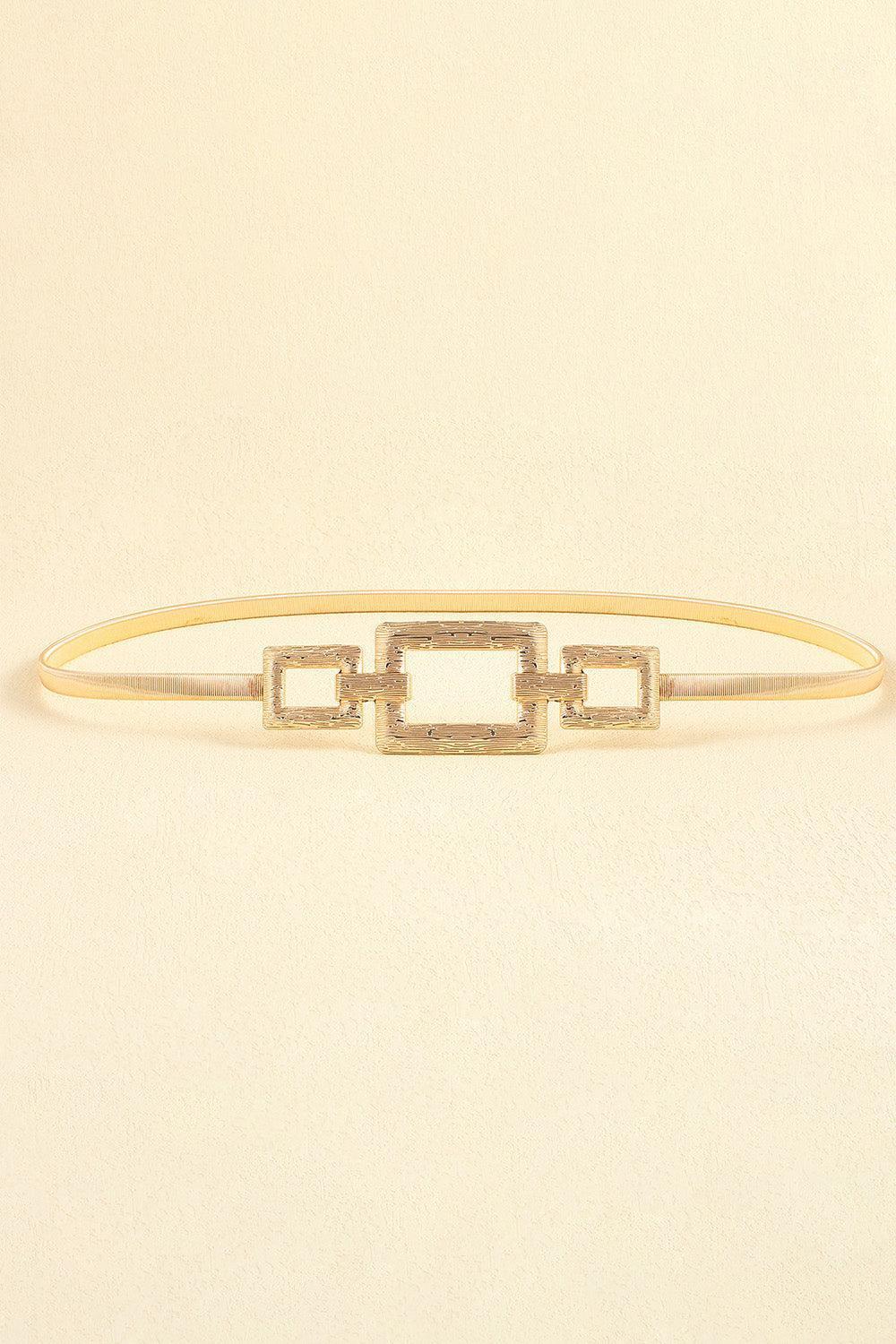 Square Shape Women's Zinc Alloy Buckle Iron Belt - MXSTUDIO.COM