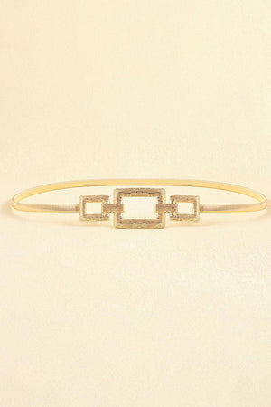 Square Shape Women's Zinc Alloy Buckle Iron Belt - MXSTUDIO.COM