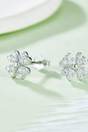 Stand Out Four Leaf Clover Moissanite Stud Earrings - MXSTUDIO.COM