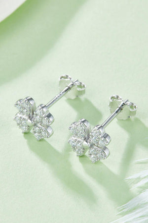 Stand Out Four Leaf Clover Moissanite Stud Earrings - MXSTUDIO.COM