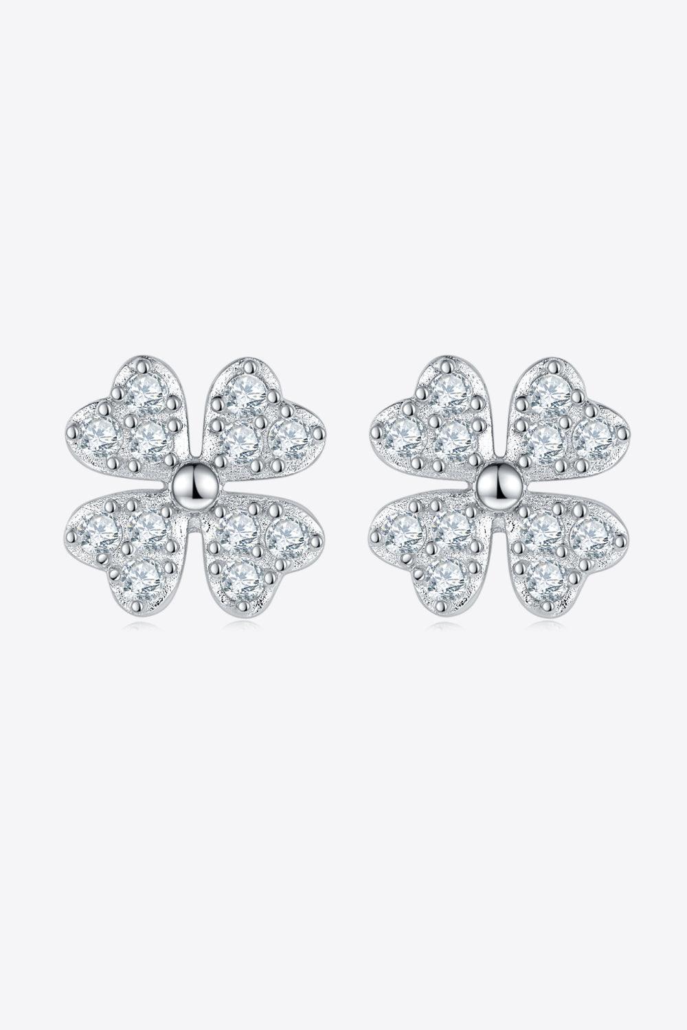 Stand Out Four Leaf Clover Moissanite Stud Earrings - MXSTUDIO.COM