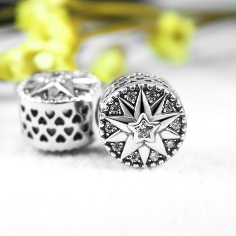 Star Design One Piece 925 Sterling Silver Bead Charm-MXSTUDIO.COM